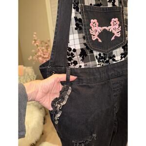 NWT Upcycled Zara Black Denim Overalls Size XSM-SM - 1-2 QUICK SHIP